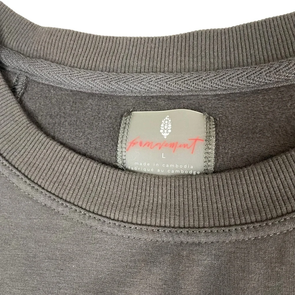 Free People FP Movement Where The Wind Blows Gray Pullover Sweatshirt - Picture 10 of 14